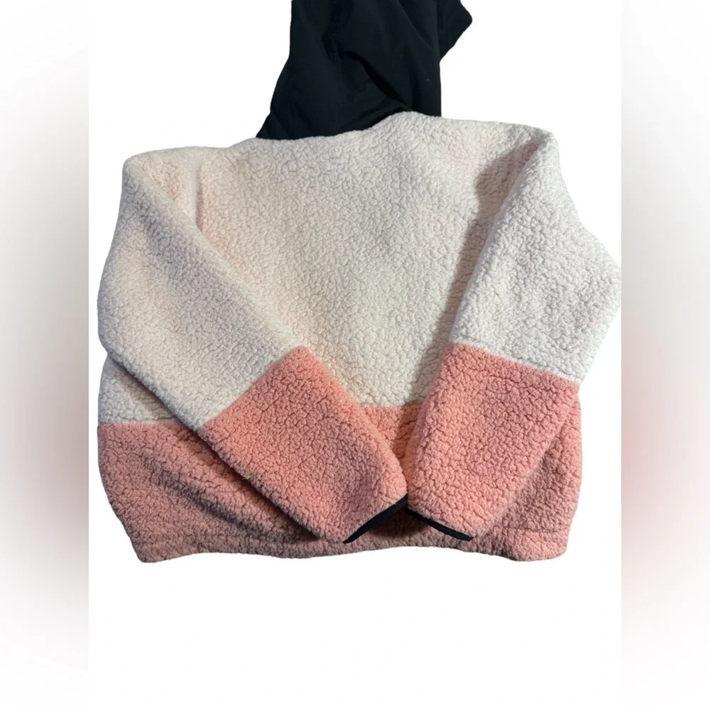 Under Armour Sherpa Hoodie YXL Women’s Small Fit Pink White Fleece Loose